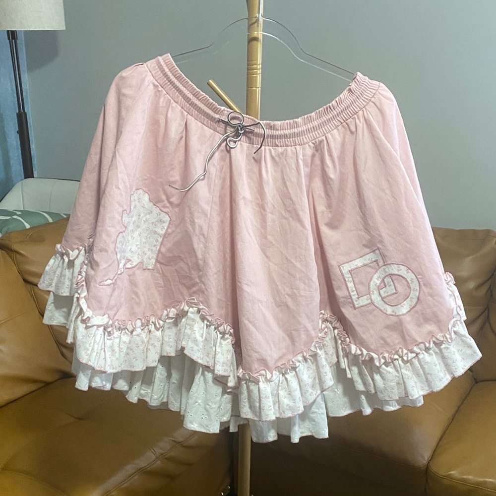Pink Ruffled Women's Skirt Boho Style /Western Style Square dancing size Small